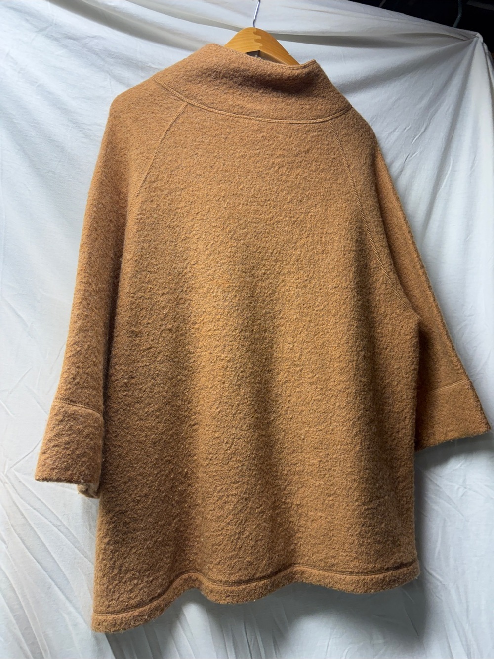 Ruby Rd. Camel Brown Button-Front Wool Cape - Picture 2 of 5
